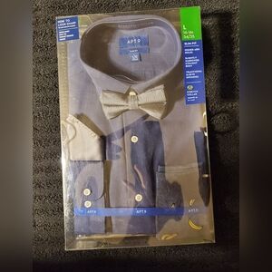 Slim-Fit Dress Shirt Set | Size: L 16-16.5, 34/35 | Color: Blue | RRR Apparel